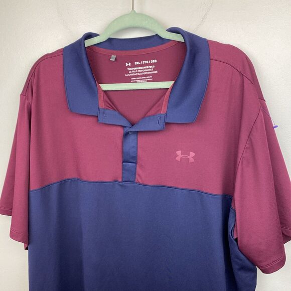 Under Armour Shirt Mens 3XL Red Short Sleeve Golf The Performance Polo Stretch - Picture 2 of 9